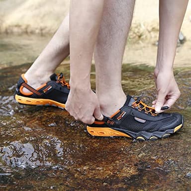 HUMTTO Men's Amphibious Water Shoes - Outdoor Hiking Sandals for Men Summer Non-Slip Quick Drying Water Sandals River Shoes 10.5 Black - Image 8