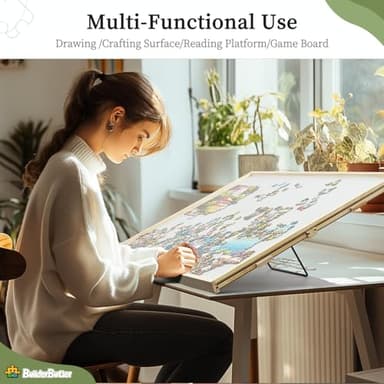 BuilderButler 1500 Pieces 2-in-1 Tilting & Rotating Puzzle Board, Portable Puzzle Table with 4 Drawers Cover,34.25" x 25.2" - Image 6