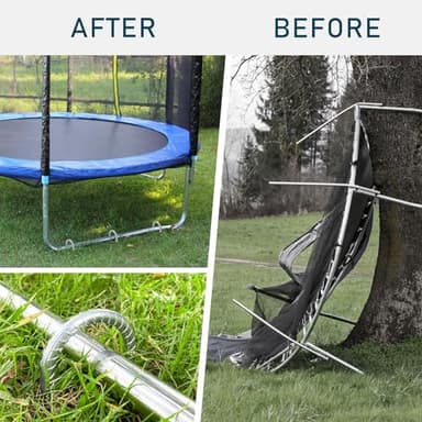 Trampoline Stakes 12inch, Heavy Duty Trampolines Anchors High Wind Tram poline Ground Anchors Ground Stakes Galvanized Steel Trampoline Accessories (8) - Image 3