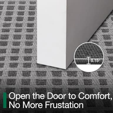 LUMI Inside Door Mat for Entry 36''x59'', Absorbent, Dirt Trapper, Low Profile Thin, Non Slip Mats with Rubber Backing, Ideal for Indoor, High Traffic, Garage, Entrance, Checkered Grey - Image 3