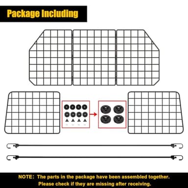 Gtongoko Dog Car Barriers for SUVs, Vehicles, Cars, Trucks, Upgraded Adjustable Heavy-Duty Wire Mesh Pet SUV Barriers Universal-Fit, Car Accessories Safety Travel, 2pcs 51.2In Elastic Ropes Included - Image 2
