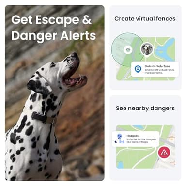 Tractive Smart Dog GPS Tracker | Live Pet Tracker with Virtual Fence | Vital Sign Monitoring of Heart & Respiratory Rate | Bark Monitoring | Dog Collar Attachment (Black) - Image 4