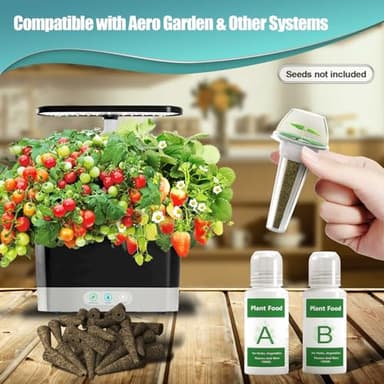 128 pcs Seed Pod Kit for Aerogarden, Grow Anything Kit for Indoor Hydroponics Growing System, Hydroponics Supplies with 50 Grow Sponges, a&b Nutrient Plant Food, 50 Pod Labels, 12 Plant Baskets Domes - Image 2