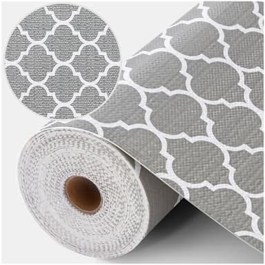 COAVAS Shelf Liner for Cabinets & Drawers Non Slip, No Adhesive Drawer Liners for Dresser, Kitchen, Shelves, Thick Shelf Paper Waterproof, Cut-to-Size (Gray, 12IN x 10FT) - Image 1