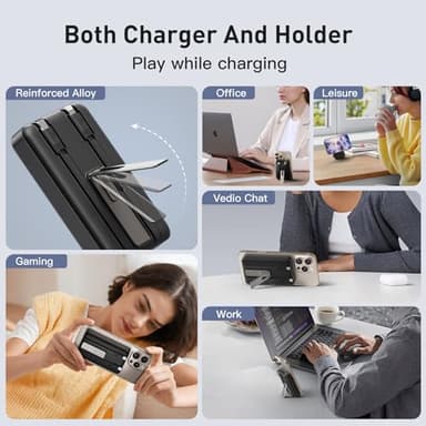 2025 Latest Magnetic Wireless Power Bank, 16800mAh Portable Charger with 2 Built in Cables, LED Display Magnetic Battery Pack Travel Essentials for iPhone 16/15/14/13/12/Pro/Mini/Pro Max Andriod - Image 6