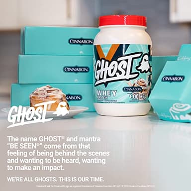 GHOST Whey Protein Powder, Cinnabon - 2LB, 25G of Protein - Cinnamon Roll Flavored Isolate, Concentrate & Hydrolyzed Whey Protein Blend - Post Workout Shakes - Soy & Gluten Free - Image 6