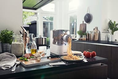Philips Kitchen Appliances Compact Pasta and Noodle Maker, Viva Collection, Comes with 3 Default Classic Pasta Shaping Discs, Fully Automatic, Recipe Book, Small, White (HR2370/05) - Image 17