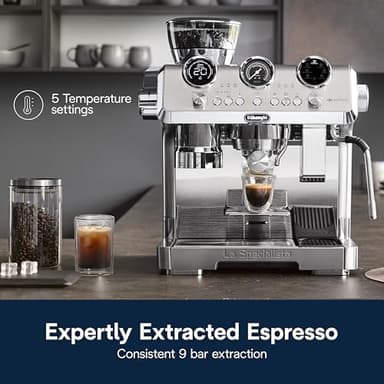 De'Longhi La Specialista Maestro Espresso Machine with Grinder, Auto & Manual Milk Frother – Bean-to-Cup Cold Brew Coffee with Cold Extraction Technology, Variable Temp & Tamping Tool, 8 Drink Presets - Image 5