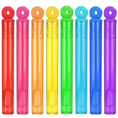 32-Piece 8 Colors Mini Bubble Wands Assortment Party Favors Toys for Kids Child, Christmas Celebration,Thanksgiving New Year, Themed Birthday,Wedding, Bath Time,Summer Outdoor Gifts for Girls Boys - Image 1