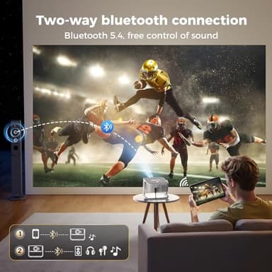 ELEPHAS 4K Smart Projector with WiFi and Bluetooth - Compatible with Google TV, Netflix, Prime Video, YouTube, Dolby Audio, Auto Focus & Keystone, 270° Rotatable, Video Projector for Indoor/Outdoor - Image 6