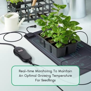 LUXBIRD 4 Pack Seedling Heat Mats with Digital Thermostat Controller, 10" x 20.75" Waterproof for Seed Starting, Germination, Hydroponics, Brewing, Breeding, Greenhouses (LB-HT04) - Image 4