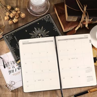 Planner 2025-2026 - Academic Planner 2025-2026, July 2025 - June 2026, 5.75" x 8.25", Weekly and Monthly, Faux Leather with Back Pocket & 40 Notes Pages - The Sun - Image 2
