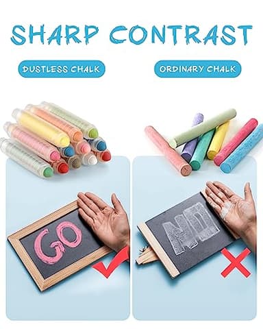 NewFamily Dustless Chalk for Kids, Colored Sidewalk Chalk With Holder,Non-Toxic Washable Toddlers Chalks Drawing Writing for Outdoor Art Play,Blackboard(12 Pcs) - Image 4