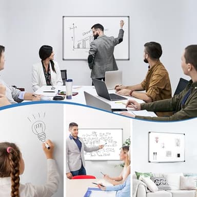 SCRIBANX Magnetic White Board for Wall, 36" x 24" Dry Erase Board Kit with 2 Magnetic Dry Erase Markers, 4 Magnets, Eraser, Pen Tray & Mounting Kit – White Board Dry Erase for Home, Office, School - Image 7