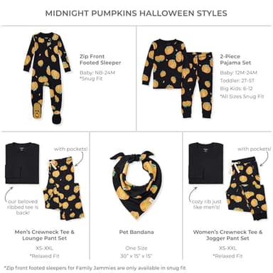 Burt's Bees Baby Baby 1-Piece Family Christmas Pajamas Matching Sets-Organic Cotton PJs for Kids, Toddlers, Adults, Midnight Pumpkins, 24 Months - Image 2