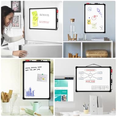 MaxGear Dry Erase Board Double-Sided, 14"x11" Mini Hanging Whiteboard, Small White Board with 2 Dry Erase Markers, Portable for Students - Planning, Drawing, Memo, to Do List, Black Frame - Image 8