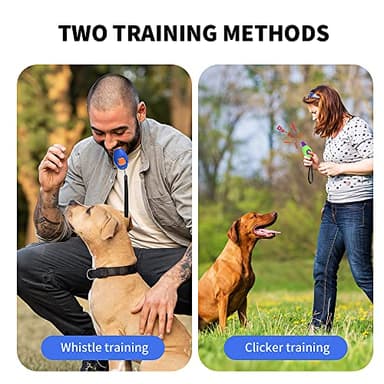 Dog Training Clicker with Whistle and Wrist Strap - Positive Behavior Reinforcer for Pets - All Ages, Puppy and Adult Dogs - Use to Reward and Train - Dog Whistle Included (Blue) - Image 3