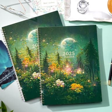 Planner 2025-2025 Planner, 9" x 11", Jul.2025 - Jun.2026, Weekly and Monthly with Colorful Tabs, Strong Twin-wire, Back Pocket - Dreaming Moon - Image 9