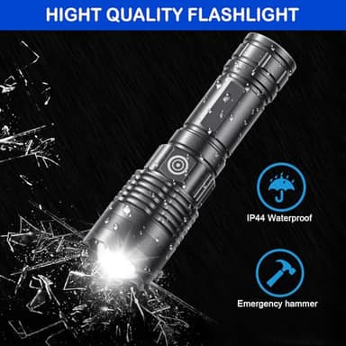 Rechargeable Flashlights High Lumens, 3 Pack Super Bright Tactical Flashlight With Adjustable Lighting Modes, Zoomable Handheld Led Flash Light For Camping Emergency Home Gift (Battery Included) - Image 5