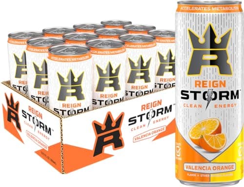 REIGN Storm, Valencia Orange, Fitness & Wellness Energy Drink, 12 Fl Oz (Pack of 12) - Image 1