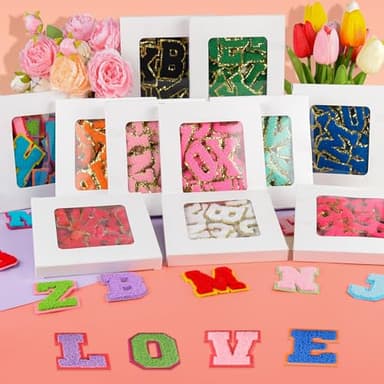 ASTARON 26 Pcs Self Adhesive Letter Patches Chenille Letters Stickers, A-Z Embroidered Applique Patches Alphabet Cloth Patch for Clothes, Bags, Hat, Phone Case, DIY Accessories (Dark Blue) - Image 7