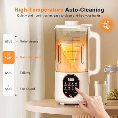 50oz Nut Milk Maker, 10 in 1 Automatic Nut Milk Maker with 20 Blades,Almond Milk Machine,Plant Based Milks Homemade Oat,Chowder,Juice,Soy Milk Machine with Delay Start,Boil Water,Keep Warm& Auto Clean - Image 6
