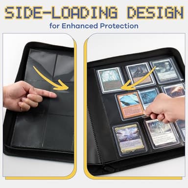 9-Pocket Toploader Binder, Clovecat Premium Card Book， Holds 252 Trading Card with 20 Removable Top-loader Sleeves，PU Card Holder Folders,Card Album for MTG, TCG, Yugioh, Game & Sports Cards(Red) - Image 4