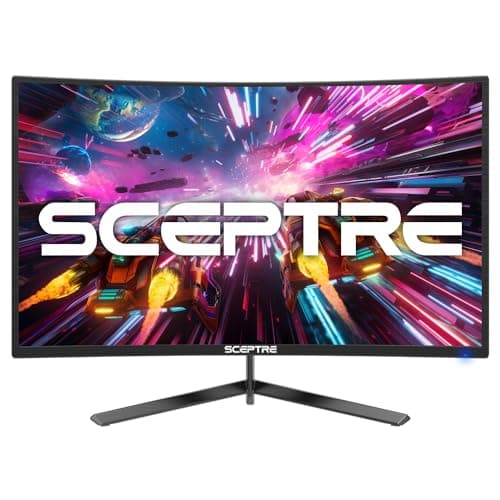 Sceptre 24-inch Curved Gaming Monitor 1080p up to 165Hz DisplayPort HDMI 99% sRGB, AMD FreeSync Build-in Speakers Machine Black (C248B-FWT168) - Image 1