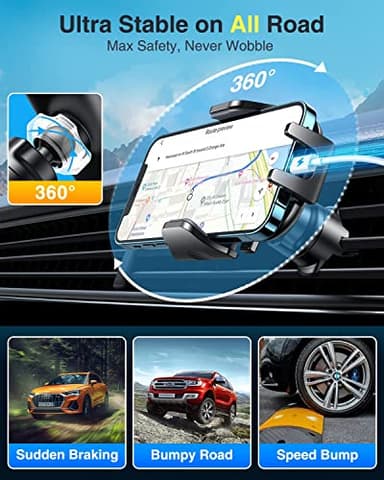 [2025 True Military-Grade] Car Phone Holder VANMASS [Upgraded Strongest Suction & Clip] Cell Phone Mount for Dashboard Windshield Vent, Truck Cradle Stand for iPhone 17 Pro Max 16 15 14 Android Camera - Image 8