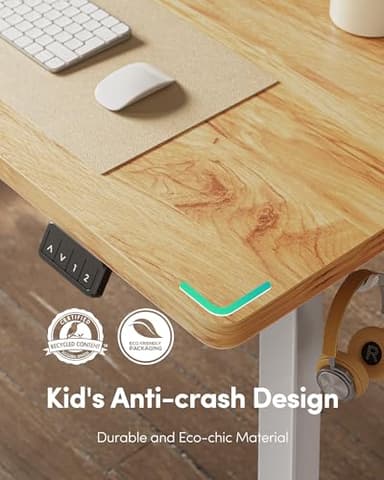 FEZIBO Electric Standing Desk, Height Adjustable Stand up Desk, 60 x 24 Inches Sit Stand Home Office Desk, Computer Desk, Light Rustic Brown - Image 9
