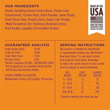 Instinct Raw Boost Mixers Freeze Dried Dog Food Toppers For Dry Food, Grain Free Dog Food Toppers with Chicken For Dogs - Gut Health, 12.5 oz - Image 7