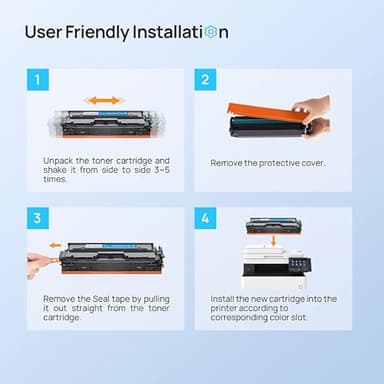 HALLOLUX 206A 206X Toner Cartridges (with Chip) for HP 206A Toner Cartridges 4 Pack Compatible with Laserjet Pro MFP M283fdw M283cdw M255dw M282nw Printer Toner (BCMY, 4P) - Image 5