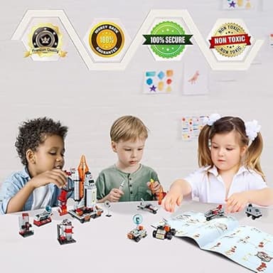 Space Exploration Shuttle Toys for 6 7 8 9 10 11 12 Year Old Boys 12-in-1 STEM Aerospace Building Kit Toy with Heavy Transport Rocket and Launcher Best Gifts for 6-12 Year Old Boys (566 PCS) - Image 5