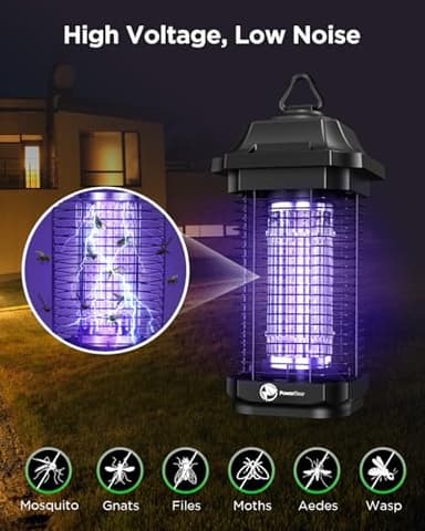 PowerBear LED Bug Zapper Outdoor Indoor, 10 Years Lifespan Lamp Sustainable with 6.5ft Power Cord, High-Voltage Mosquito Zapper - Image 2