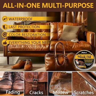 Mink Oil for Leather Boots, Leather Conditioner and Cleaner 3.52 oz, Leather Boot Care Kit, Leather Boot Conditioner for Premium Waterproof Formula to Soften & Restore Shoes, Leather Furniture - Image 4