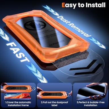 UniqueMe for iPhone 16 / iPhone 15 Privacy Screen Protector - [Military Grade Shatterproof & 9H+ Hardness] Screen Protector 16/15 Tempered Glass Full Coverage Protection, Easy to install, 2 Packs - Image 3