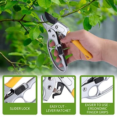 MEPEREZ Germany Pruning Shears, Arthritis Weak Hand Snips, Work 3 Times Easier, 1-Inch Cut Capacity Garden Clippers, Ergonomic handle, Rust resistant, high strength steel, Sharp - Image 5