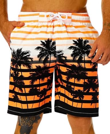 KAILUA SURF Mens Swim Trunks Long, Quick Dry Boardshorts, 9 Inches Inseam Bathing Suits with Mesh Lining - Image 1