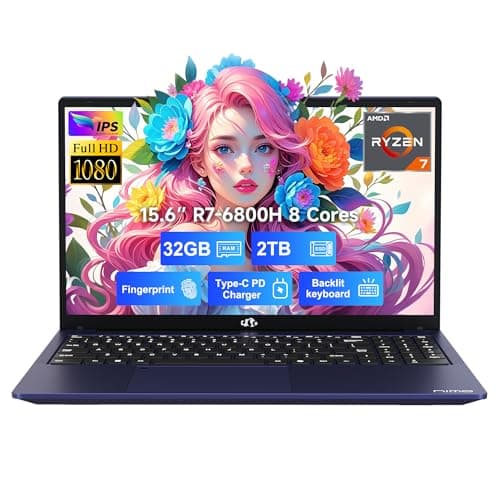 NIMO 15.6" IPS FHD-Gaming-Laptop, 8 Cores AMD Ryzen 7 6800H 32GB DDR5 RAM 2TB SSD (Beat Intel i7-12700H, Up to 4.7GHz) AMD Radeon 680M GPU-Computer with 100W Type-C Backlit Keyboard - Image 1