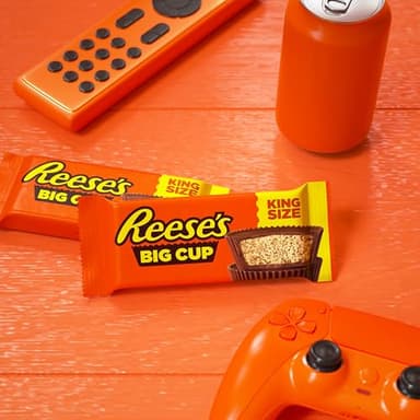 REESE'S Big Cup Milk Chocolate King Size Peanut Butter Cups, Candy Packs, 2.8 oz (16 Count) - Image 6