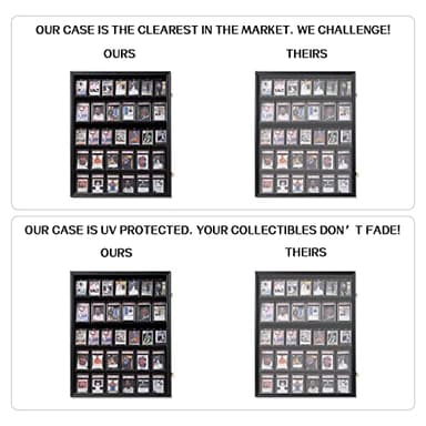 KCRasan 35 Graded Sports Card Display Frame -Baseball Card Display Case Lockable - Trading Card Collector Wall Display Holder for Basketball Football Hockey Cards, UV Protection Acrylic(Black) - Image 5