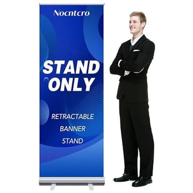 Nocntcro Retractable Banner Stand Only Retractable Banner Roll Up Banner Stand for Display Trade Show Stand Retractable Sign Stand 23×64 Inch - Image 2