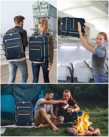 LOVEVOOK Travel Backpack For Women,50L Carry On Backpack Flight Approved,TSA Personal Item Travel Bag Fits 18 Inch Laptop,Business Weekender Overnight Daypack with Toiletry Bag and Cube,Dark Blue - Image 8