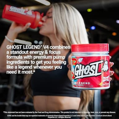 GHOST Legend Pre Workout Powder, Sonic Cherry Limeade - 30 Servings – Pre-Workout for Men & Women with Choline, L-Citrulline, & Beta Alanine for Energy & Focus - Image 5