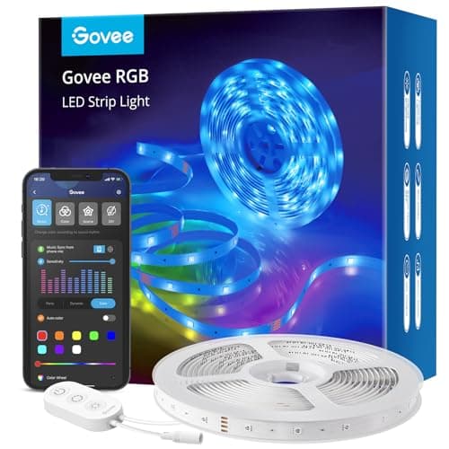 Govee Smart RGB LED Strip Lights, 16.4ft WiFi LED Strip Lighting Work with Alexa and Google Assistant, 16 Million Colors with App Control and Music Sync LED Lights for Bedroom, Home Decor - Image 1