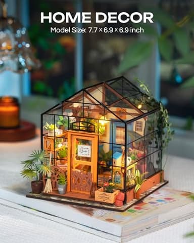 Rolife DIY Miniature House Kit-Mini Diorama 1/18 Greenhouse Dollhouse Building Kit with LED, Crafts for Adults Christmas Birthday Gift for Women Adults Dad Mom Home Decor (Cathy's Flower House) - Image 6