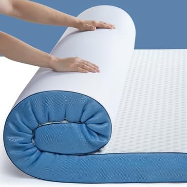 PERLECARE 4 Inch Firm Mattress Topper Queen, Cooling Gel-Infused & Bamboo Charcoal Memory Foam Bed Topper for Pressure Relief, High-Density Mattress Pad with Removable Cover, CertiPUR-US Certified - Image 1