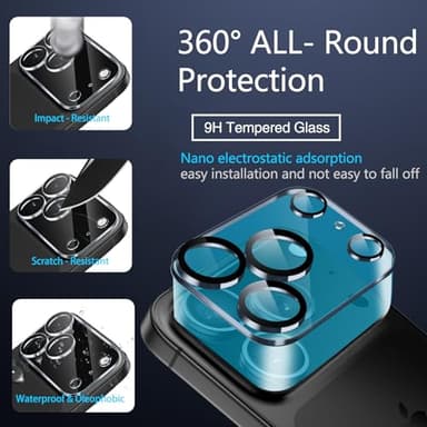 IMBZBK [Auto-Dust Removal] 3 Pack Matte Screen Protector for iPhone 17 Pro [Military Grade] Accessories, Case Friendly Film, 3 Tempered Glass Camera Lens Protector, Anti-Glare, Smooth as Silk - Image 6