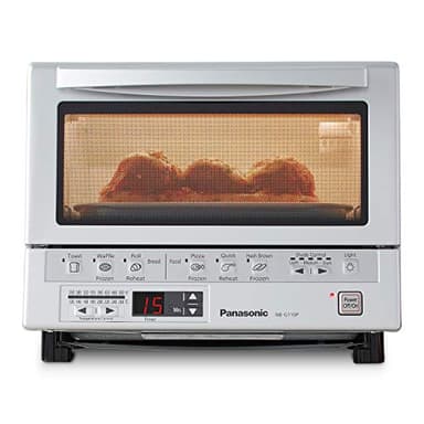 Panasonic FlashXpress Toaster Oven Countertop, 4-Slice Compact Size with Double Infrared Heating, 6 Auto Cook Options and Precise Temperature Control, 1300W - NB-G110P (Silver) - Image 1