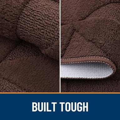 OLANLY Door Mats Indoor, Non-Slip, Absorbent, Dirt Resist, Entrance Washable Mat, Low-Profile Inside Entry Doormat for Entryway (59x36 inches, Dark Brown) - Image 2